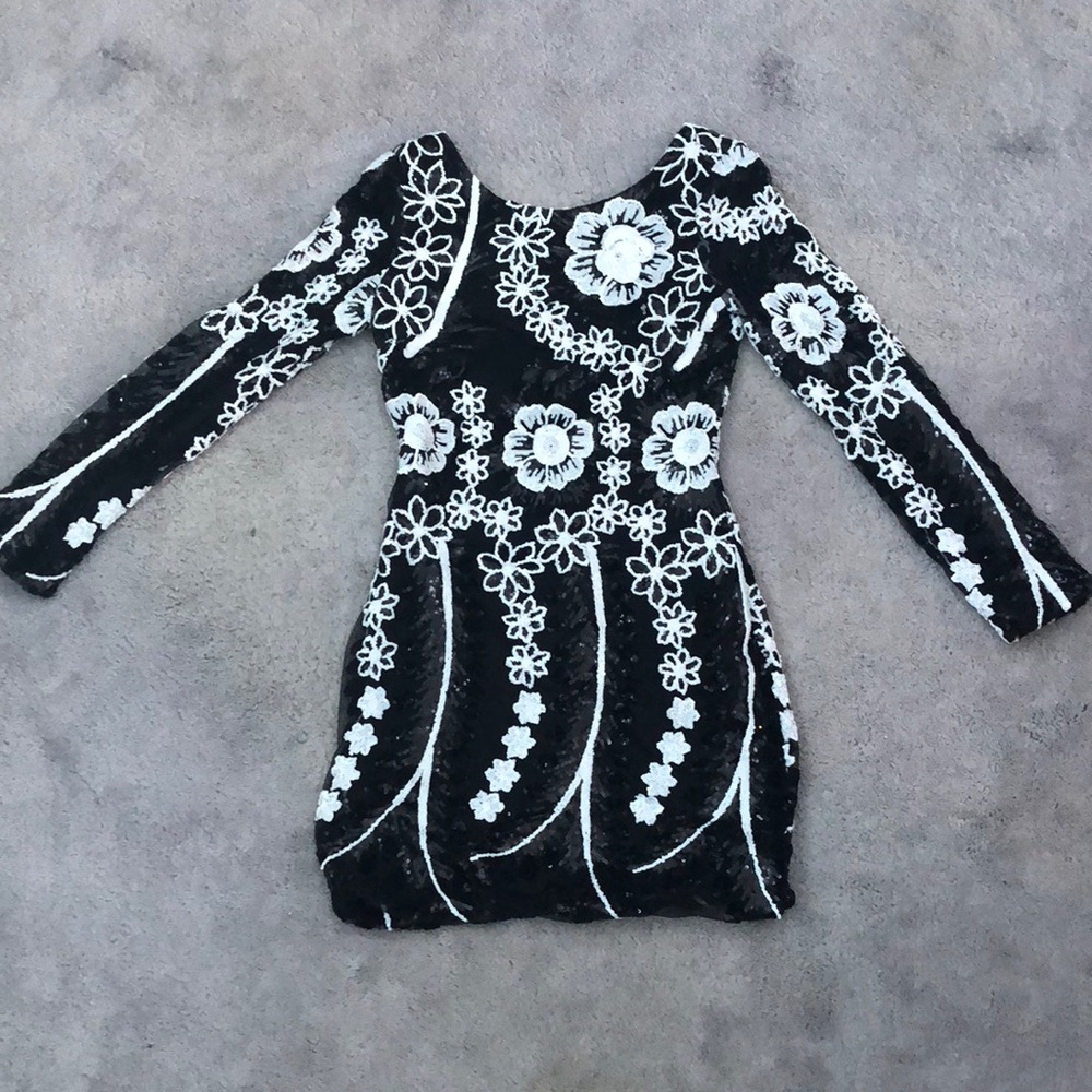 Sequin floral Cocktail Dress